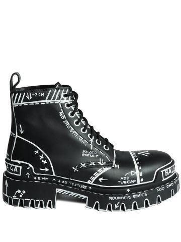 Black boots with designs