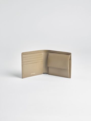 Beige BB monogram canvas folding wallet