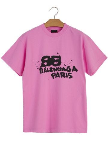 Pink graffiti logo T-shirt