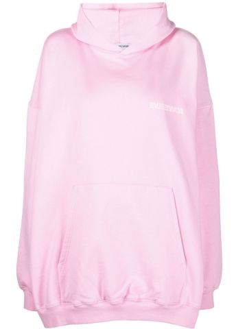 Large Fit Sweatshirt Pink with Logo Print