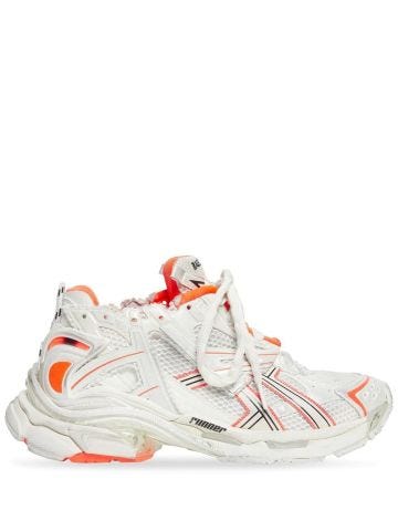 Sneakers Runner in bianco e arancione