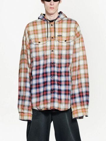 Multicoloured Bleached Check Shirt