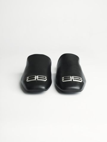 Black leather Cosy BB slip-ons