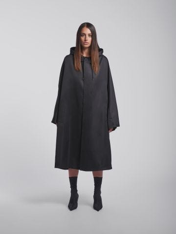 Oversized hooded raincoat