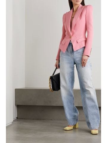 Single-breasted blazer in pink twill