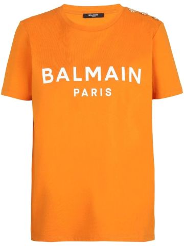 T-shirt arancione con stampa logo