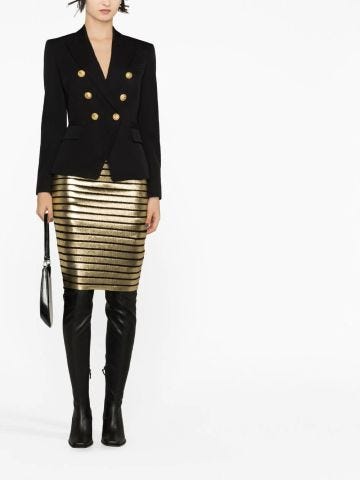 Gold midi skirt with stripes