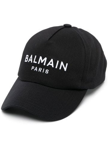 Cappellino nero da baseball con logo