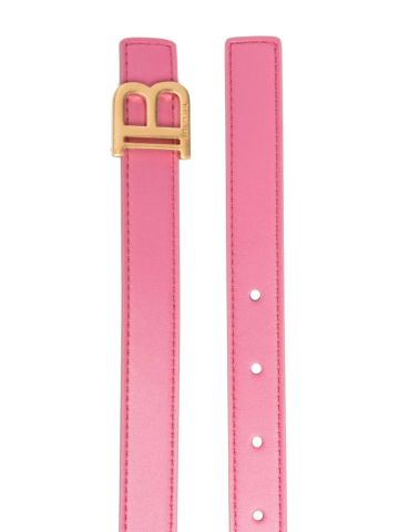 Cintura rosa con logo oro