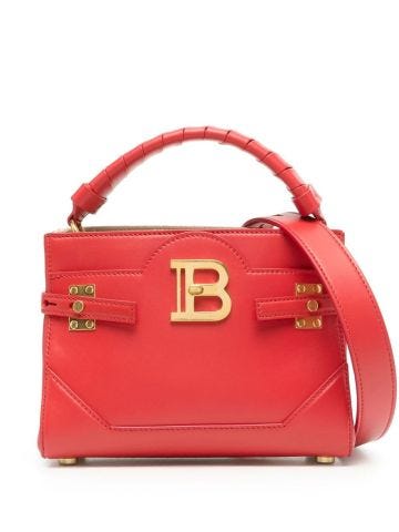 Red B-Buzz tote bag with gold logo