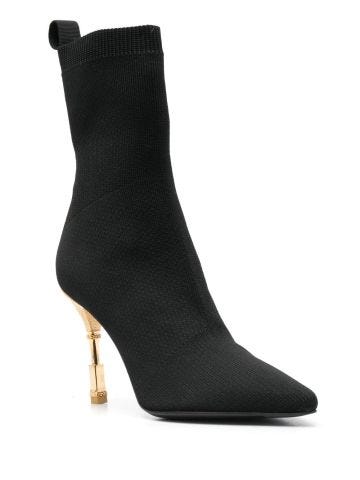Black knit sock boots