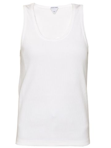 White Dry Stretch ribbed T-shirt