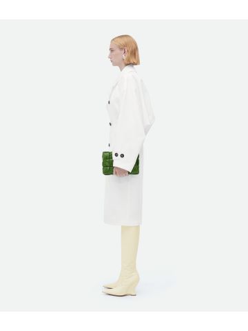 Green Cassette cross-body bag with woven scarf motif