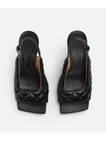 Black padded slingback sandals