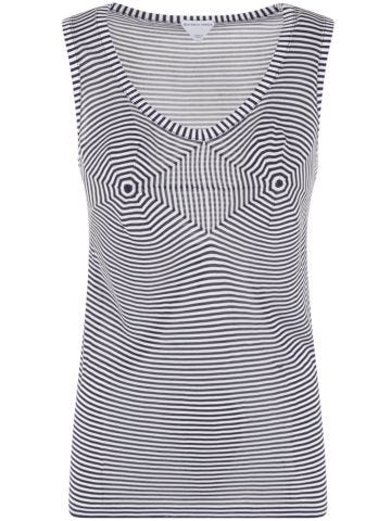 White and blue tank top with optical effect