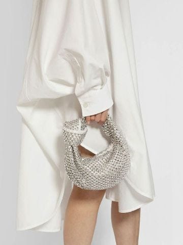 Mini Jodie silver mesh bag with pattern