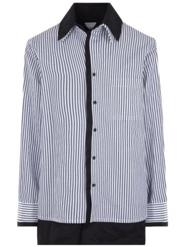 Multicoloured striped shirt with double layer