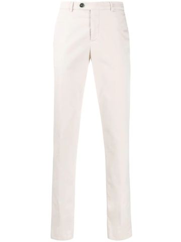 White tailored Chino trousers with medium waist