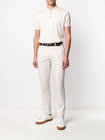 White tailored Chino trousers with medium waist