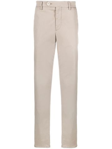 Beige Straight-cut tailored pants