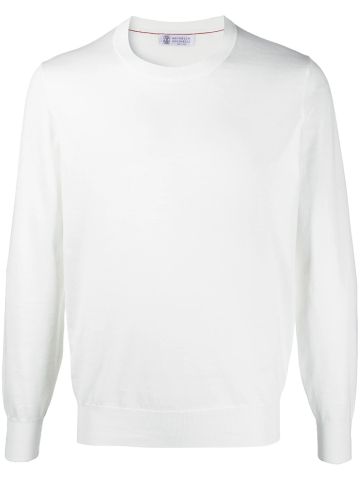White crewneck sweater