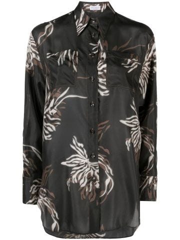 Black shirt with flower print
