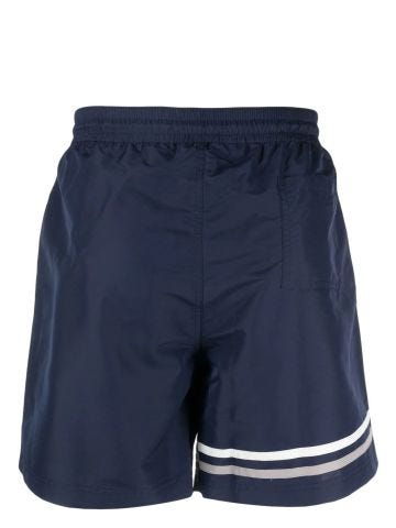 Blue logo drawstring swim shorts