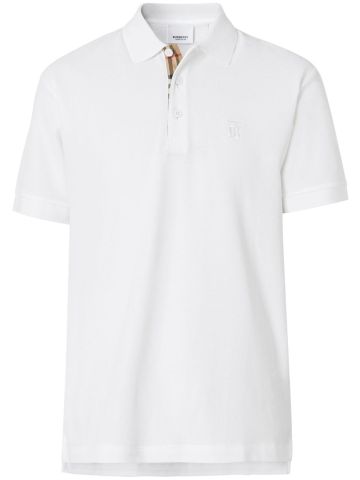 White polo shirt with embroidered logo