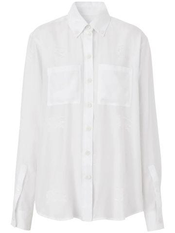 White shirt with EDK logo embroidery