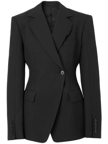 Black single-breasted tailored blazer