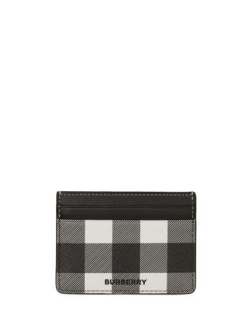 Black and white Exaggerated-Check card holder