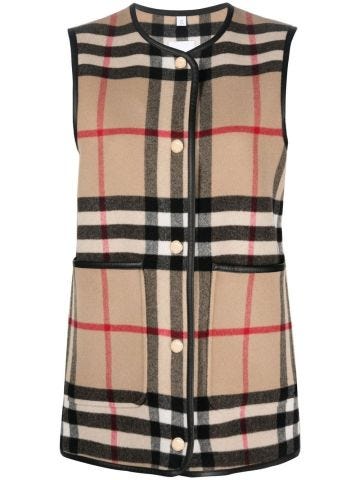 Waistcoat with vintage check pattern