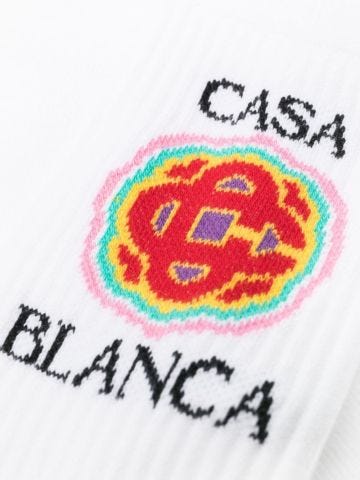 Calzini bianchi con monogramma logo