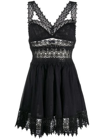 Black short dress with lace
