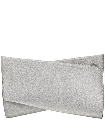 Loubitwist small clutch bag in silver glitter