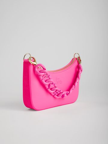 Borsa Loubila Chain mini in pelle rosa