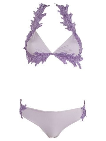 Lilac bikini set with Angel macramé lace