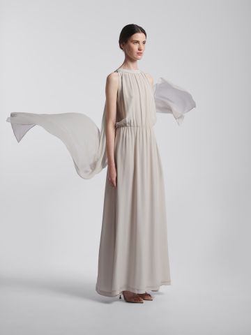 Pearl grey Beatrice long dress