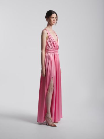 Bellaria pink silk long dress