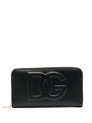 Black wallet with embossed logo