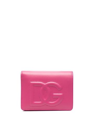 Fuchsia wallet with quilted DG logo