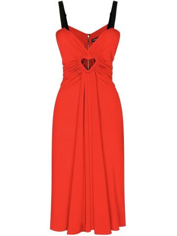 Red short dress with sweetheart cut-out