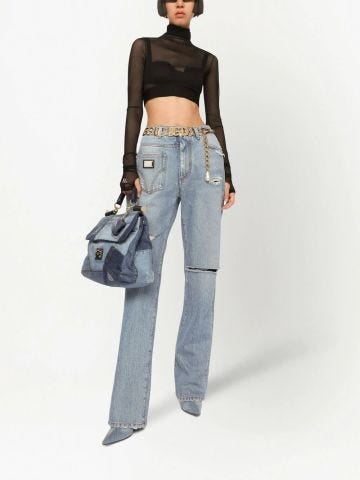 Straight jeans with a worn effect