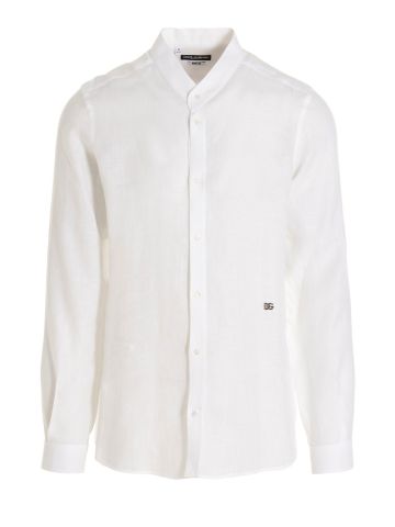 Camicia bianca con placca monogram