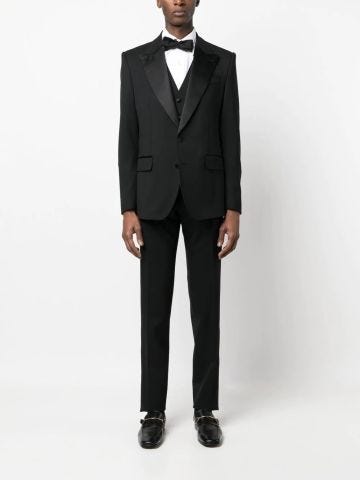 Black three-piece suit