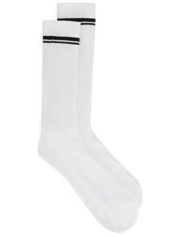 White print socks