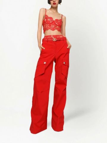 Red lace corset top