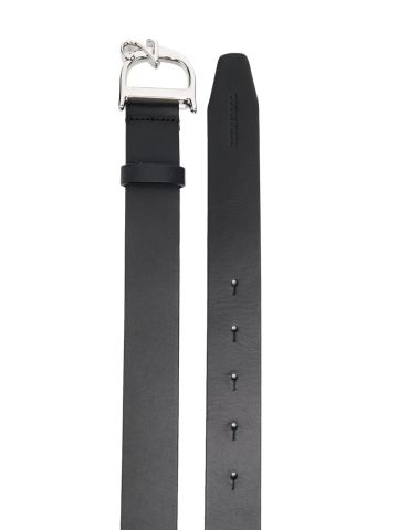 Cintura nera con fibbia Monogram