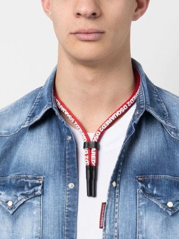 Collana laccio rossa con stampa logo