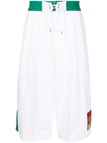 White bermuda shorts with applique